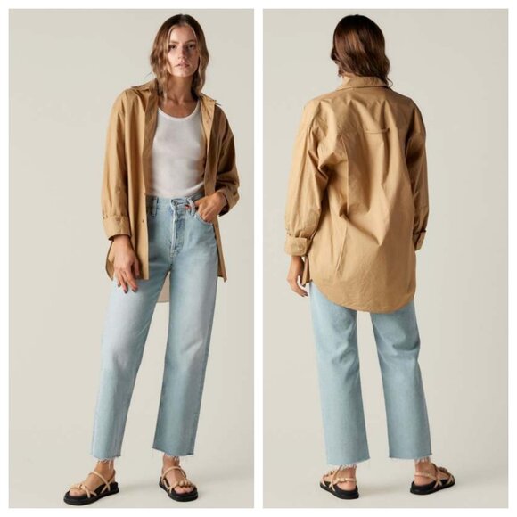 Citizen of Humanity Kayla Cotton Poplin Shirt in Incense - Picture 2 of 4